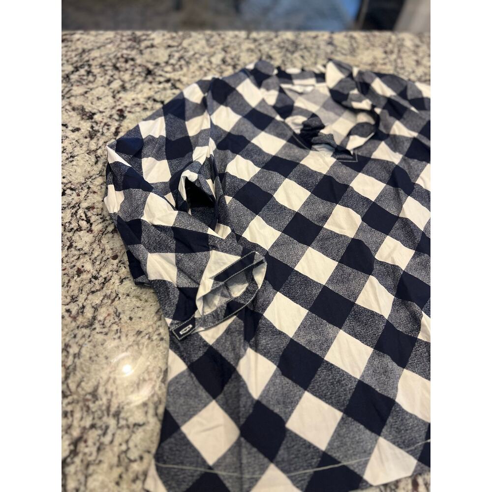 Crown & Ivy Curvy women’s top size 2X buffalo plaid navy white - Picture 3 of 10